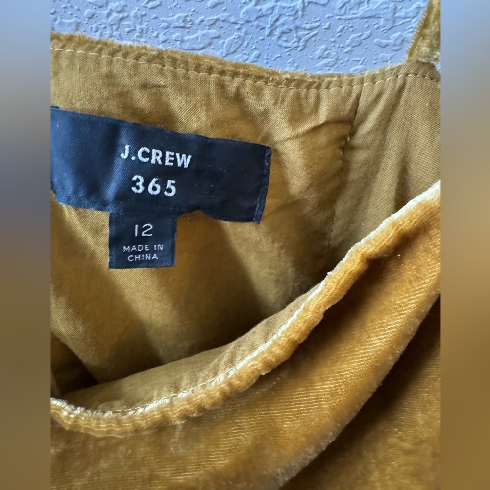 J crew velvet yellow jumpsuit size 12 - Picture 2 of 10
